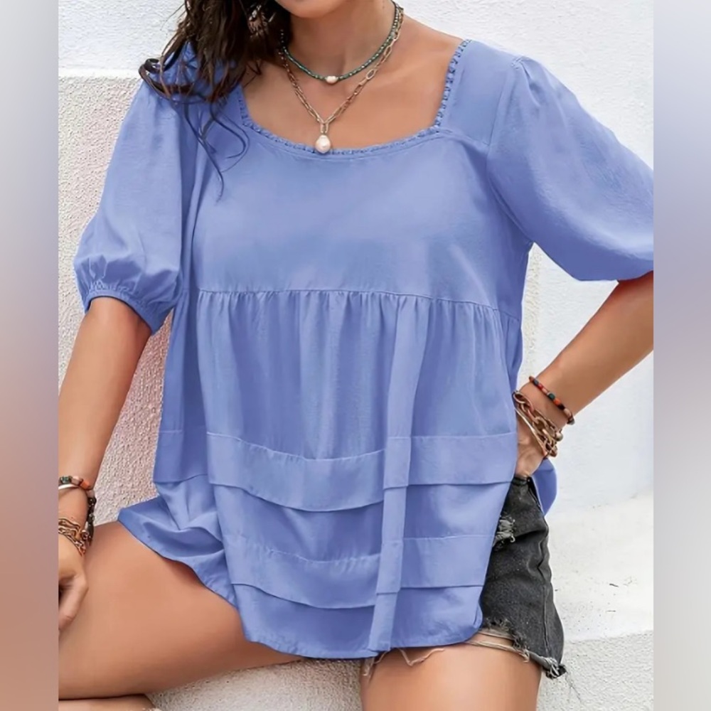 Periwinkle Babydoll Blouse Rusttydustty Bohemian Crush